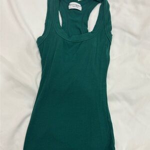MYOUTFITONLINE GREEN MICRO RIB TANK TOP